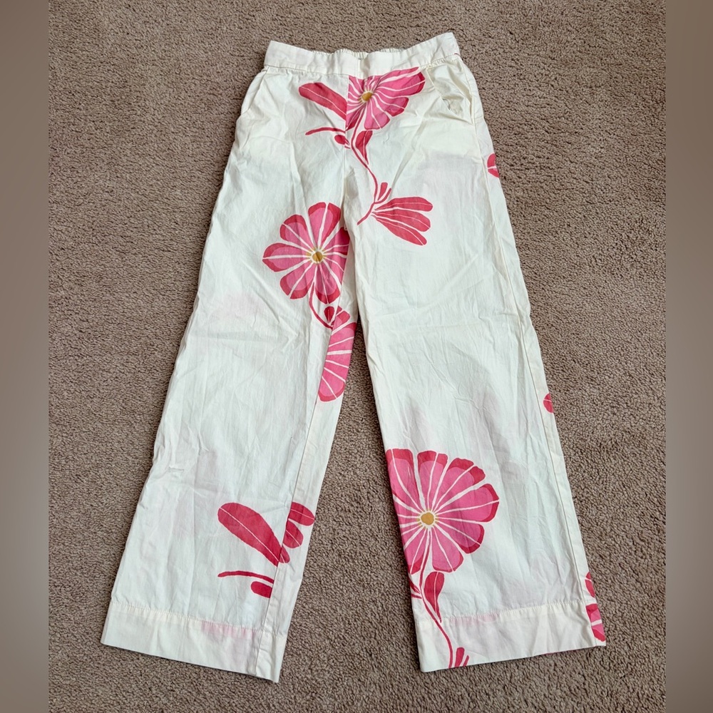 🌸 ZARA Girls Floral Wide-Leg Pants | Size 9–10 | Adjustable Waist 🌸